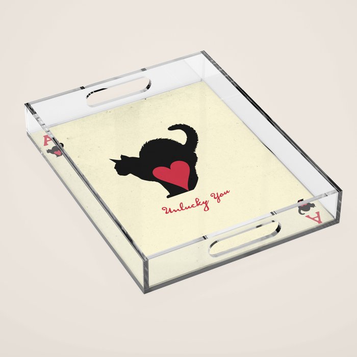 Halloween Black Cat Playing Card Acrylic Tray Gallery Image 1