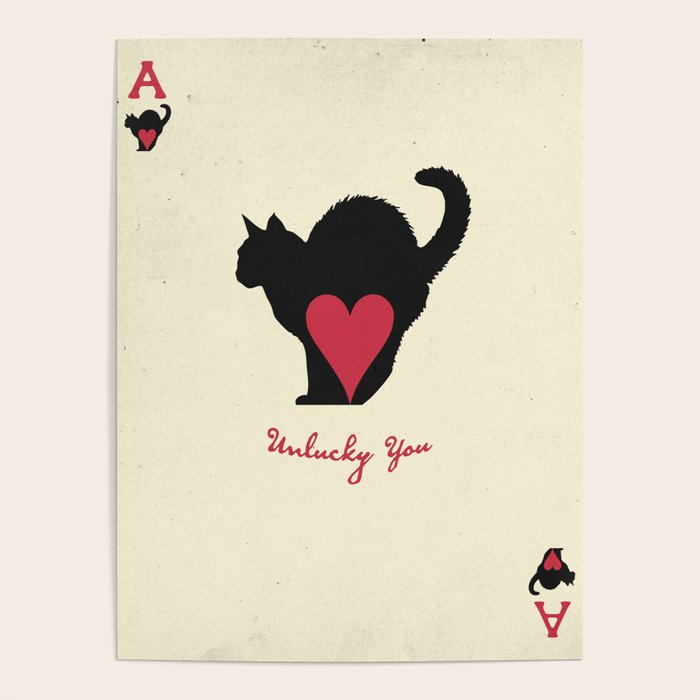 Halloween Black Cat Playing Card Poster Gallery Image 4
