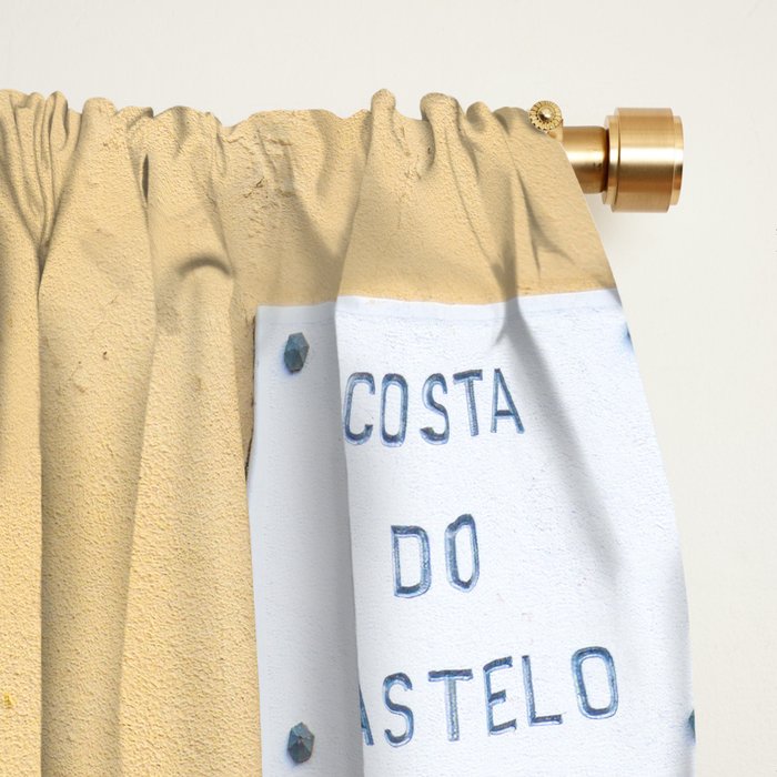 The blue door number 2 in Lisbon Portugal  Summer street and travel photography Window Curtain Gallery Image 2