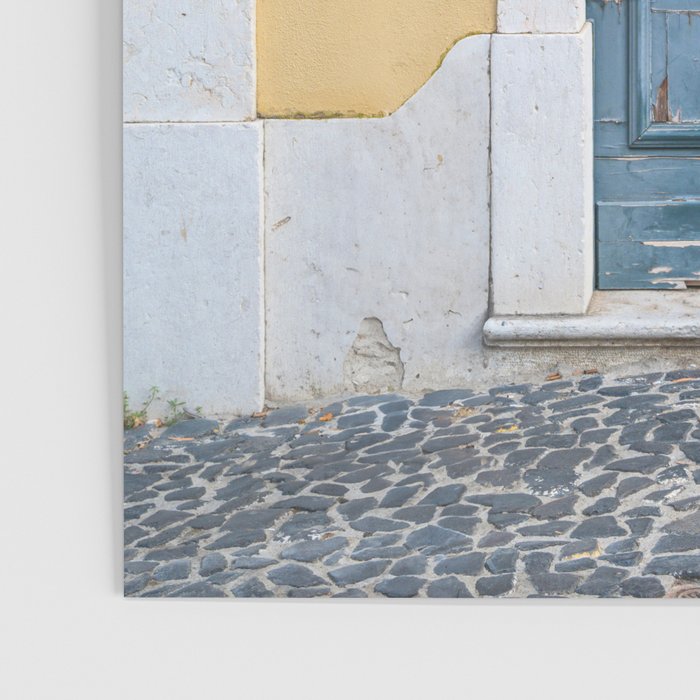 The blue door number 2 in Lisbon Portugal  Summer street and travel photography Poster Gallery Image 3
