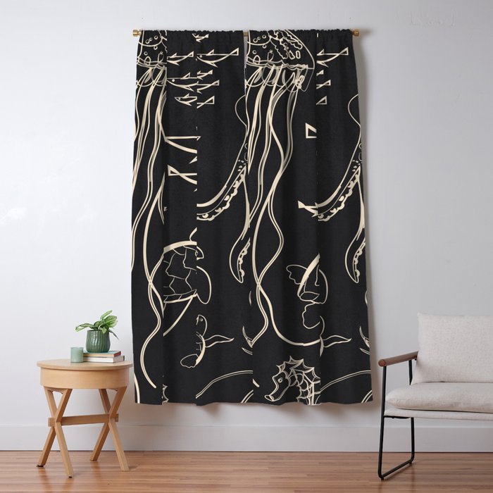 Minimal Sea Life 1 Window Curtain Gallery Image 5