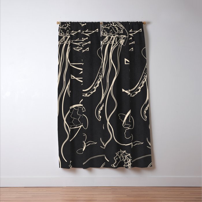 Minimal Sea Life 1 Window Curtain Gallery Image 3