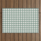 Clovers XXXIII Sage Green Botanical Pattern Outdoor Rug Gallery Image 1