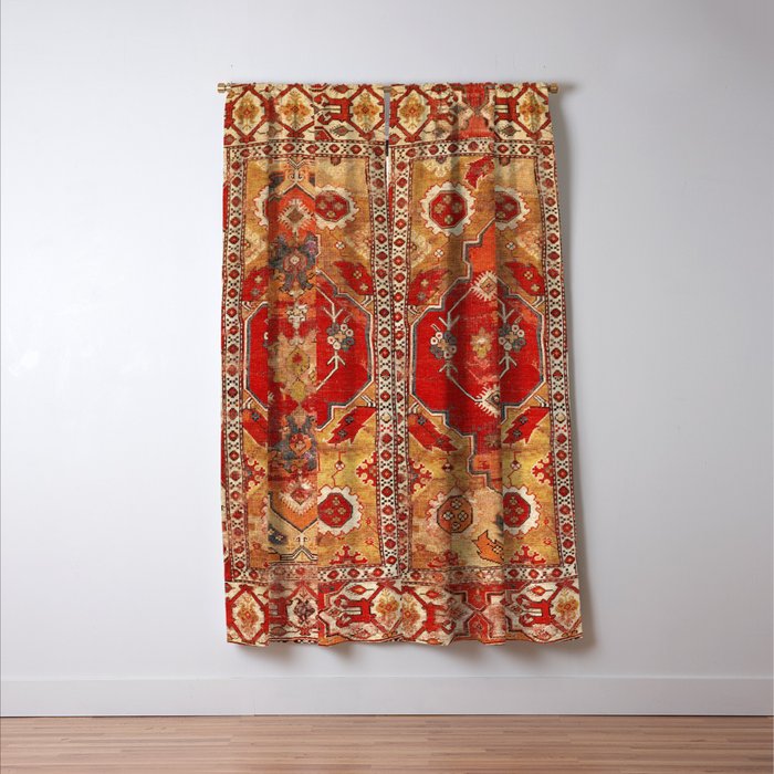Transylvanian West Anatolian Carpet Print Window Curtain Gallery Image 3