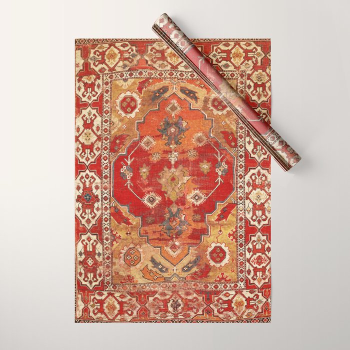 Transylvanian West Anatolian Carpet Print Wrapping Paper Gallery Image 1