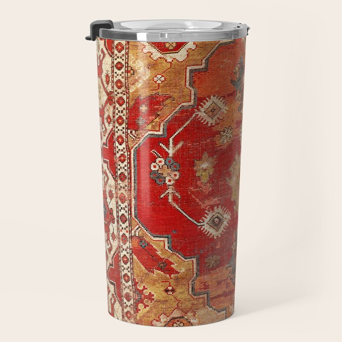 Transylvanian West Anatolian Carpet Print Travel Mug Gallery Image 3