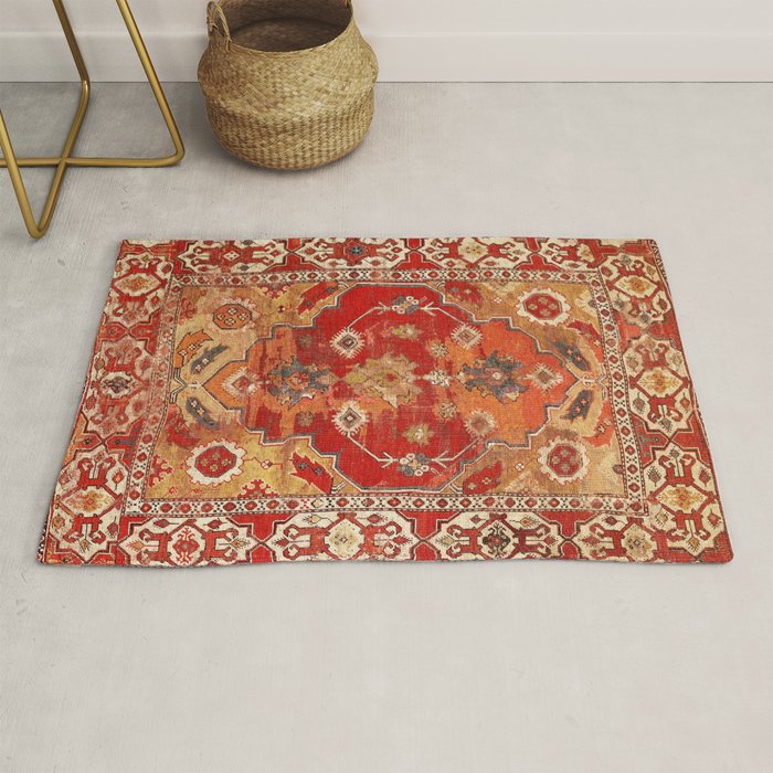 Transylvanian West Anatolian Carpet Print Rug Gallery Image 1