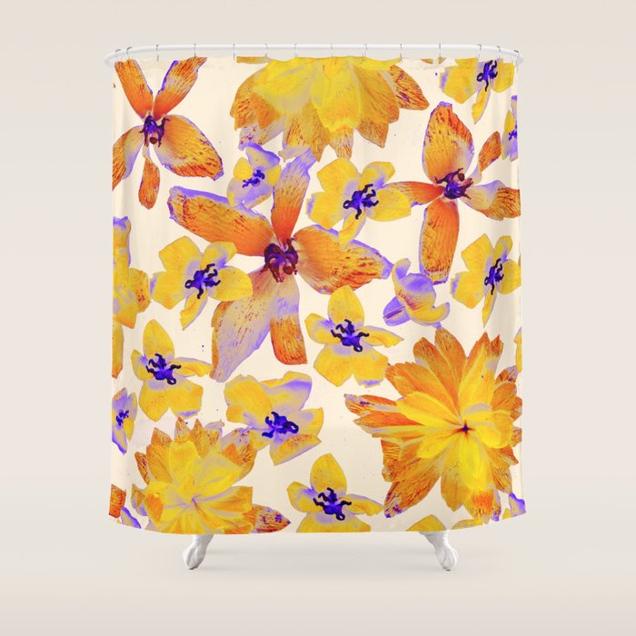 Grandma's Flowers (BEIGE) Shower Curtain Gallery Image 1