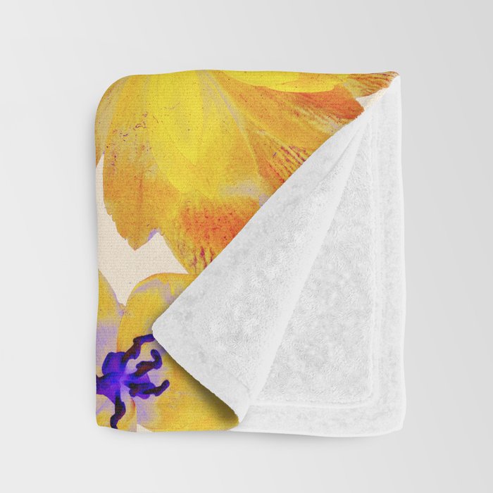Grandma's Flowers (BEIGE) Throw Blanket Gallery Image 3