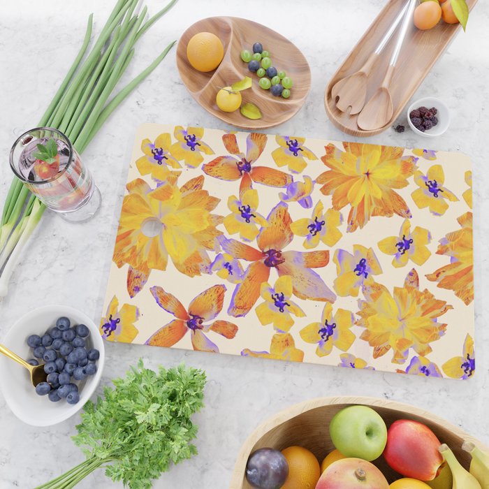 Grandma's Flowers (BEIGE) Cutting Board Gallery Image 2