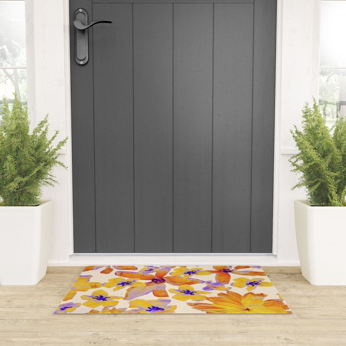 Grandma's Flowers (BEIGE) Welcome Mat Gallery Image 3