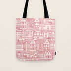 cafe buildings pink Tote Bag Gallery Image 1
