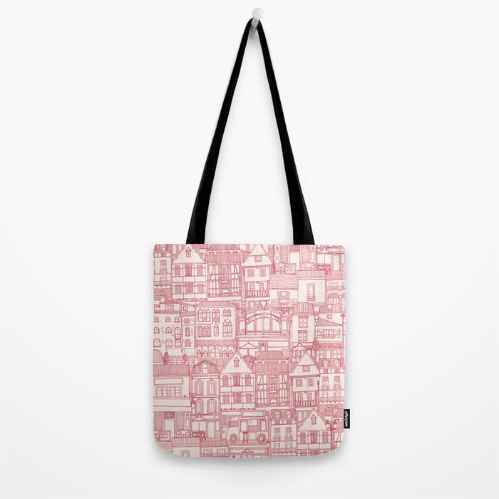 cafe buildings pink Tote Bag Gallery Image 2