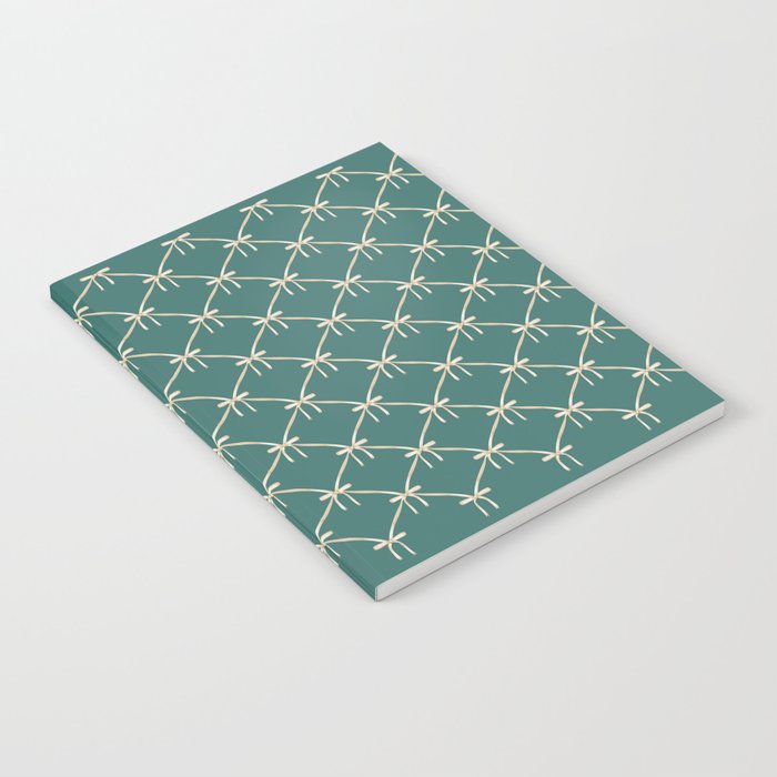 Bows & Ribbons Pattern XXXI Teal Green Notebook Gallery Image 1