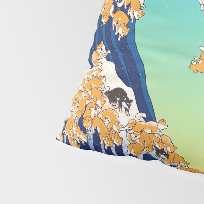Shiba Inu in Great Wave Pillow Sham Gallery Image 4