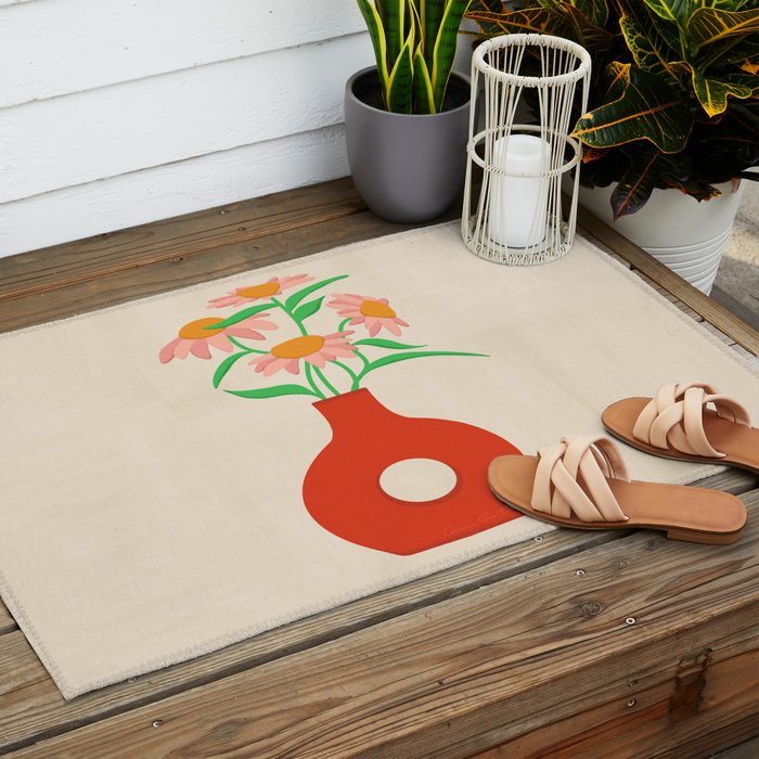 Flower Vase Outdoor Rug Gallery Image 2