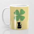Cat with clover Coffee Mug Gallery Image 3