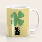Cat with clover Coffee Mug Gallery Image 1