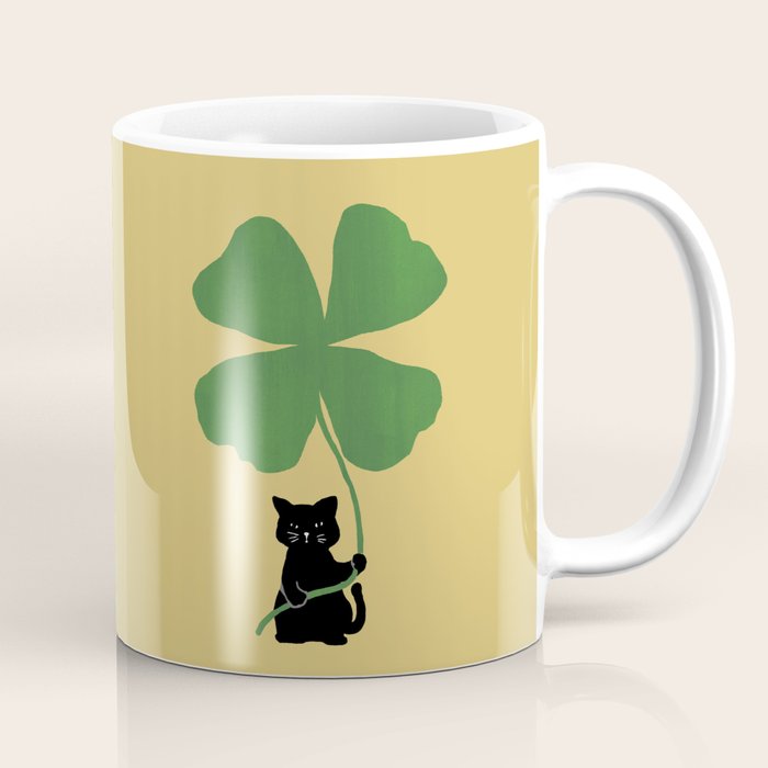 Cat with clover Coffee Mug Gallery Image 1