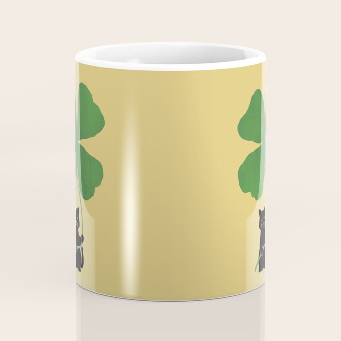 Cat with clover Coffee Mug Gallery Image 4