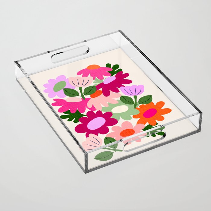 Floral clippings Acrylic Tray Gallery Image 1