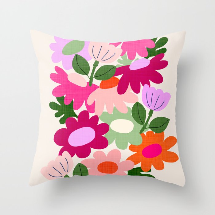Floral clippings Throw Pillow Gallery Image 1