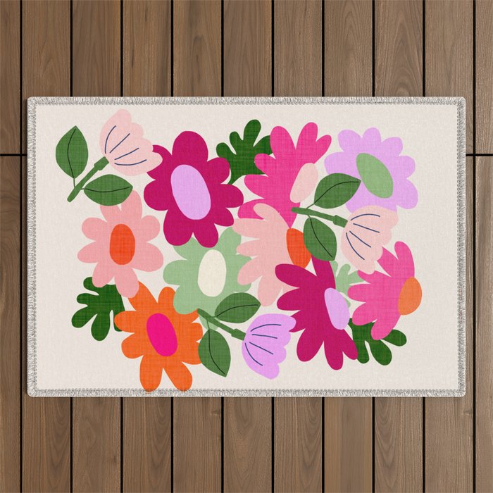 Floral clippings Outdoor Rug Gallery Image 1