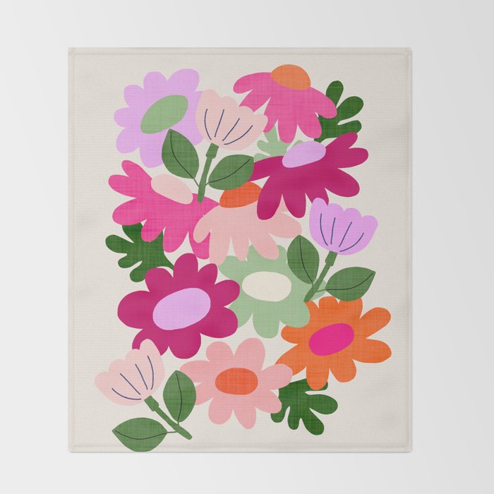 Floral clippings Throw Blanket Gallery Image 2