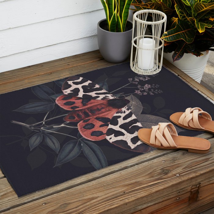 Night Butterfly Outdoor Rug Gallery Image 2