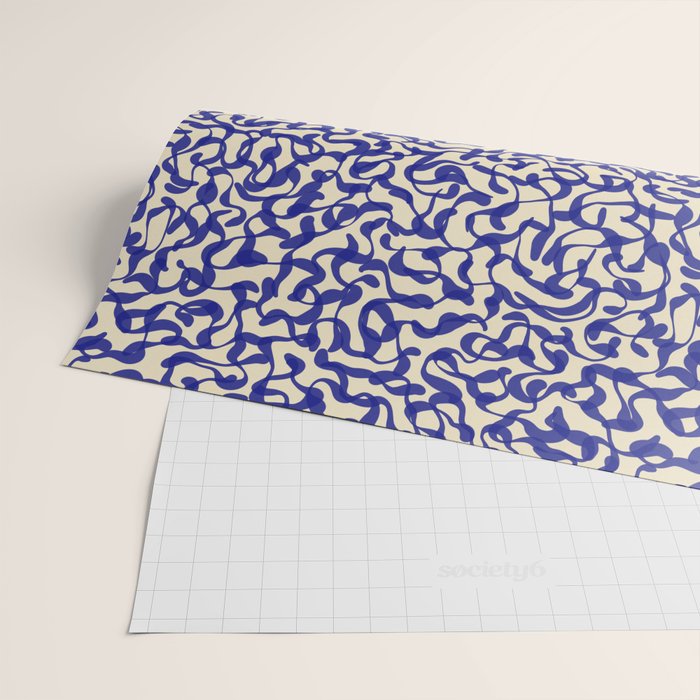 Playful strokes #2 / Blue on Beige Wrapping Paper Gallery Image 2