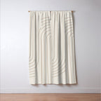 Minimal Line Curvature V Natural Neutral Mid Century Modern Arch Abstract Window Curtain Gallery Image 3