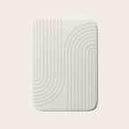 Minimal Line Curvature V Natural Neutral Mid Century Modern Arch Abstract Bath Mat Gallery Image 1
