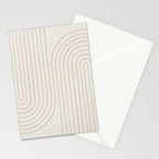 Minimal Line Curvature V Natural Neutral Mid Century Modern Arch Abstract Stationery Card Gallery Image 2