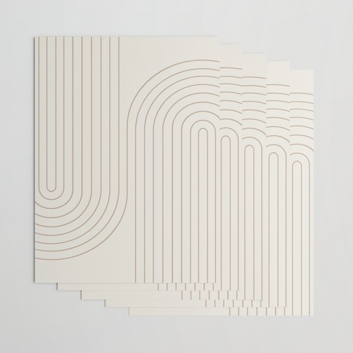 Minimal Line Curvature V Natural Neutral Mid Century Modern Arch Abstract Wrapping Paper Gallery Image 3