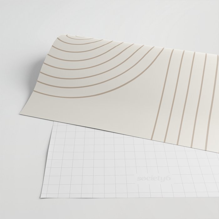 Minimal Line Curvature V Natural Neutral Mid Century Modern Arch Abstract Wrapping Paper Gallery Image 2