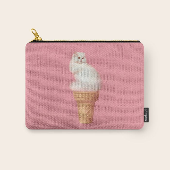 Cat Ice Cream - Pink Carry All Pouch Gallery Image 1