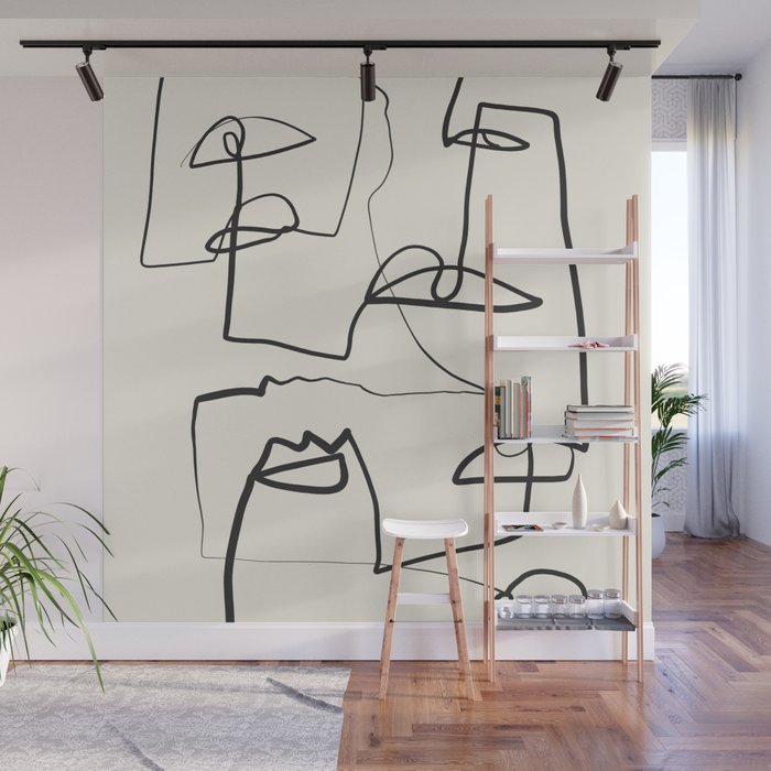 Abstract line art 12 Wall Mural Gallery Image 1