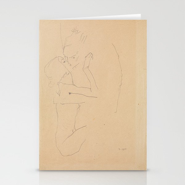 The Kiss 1911, Egon Schiele Stationery Card Gallery Image 2