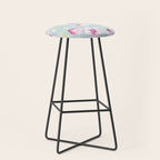 Hygge Hand Painted Watercolor Magnolia Blossoms Stool Gallery Image 1