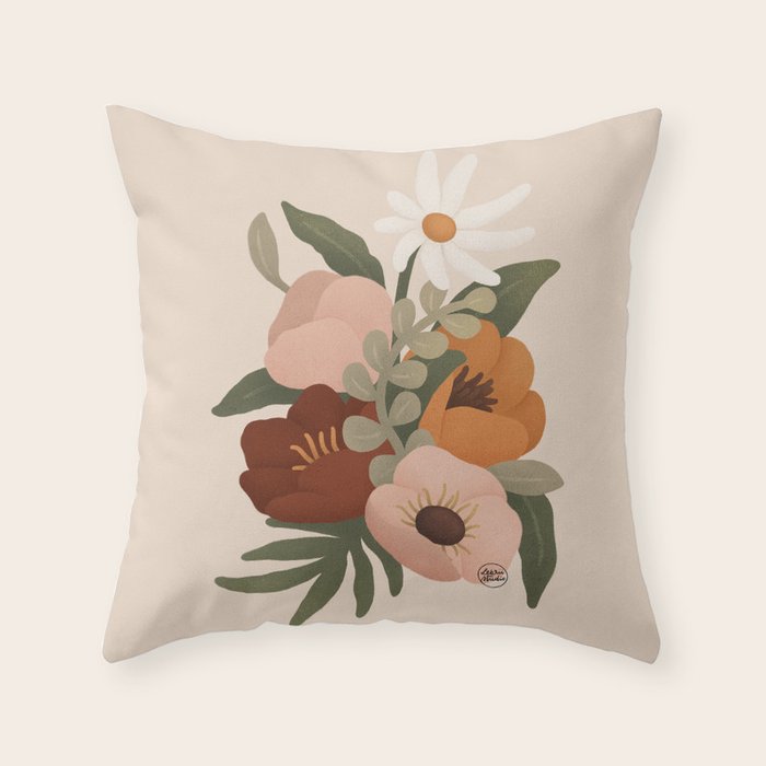 Gloria Floral Throw Pillow Gallery Image 1