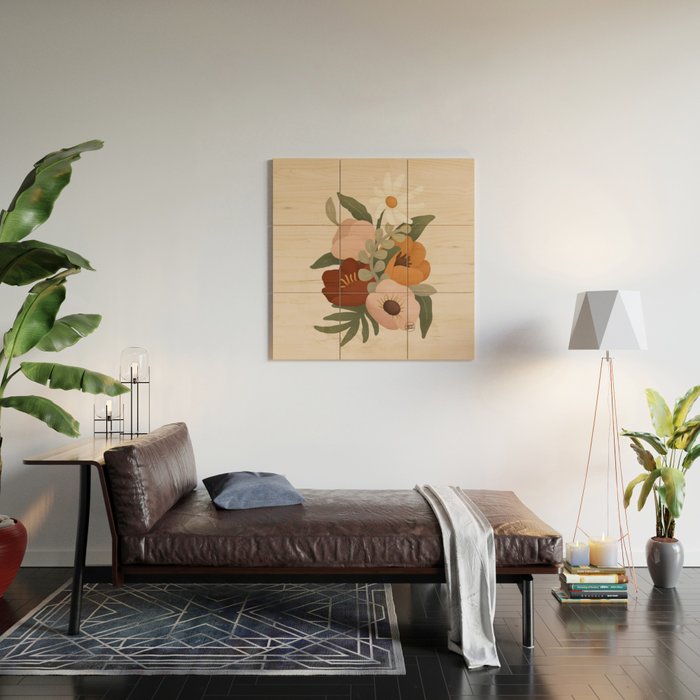 Gloria Floral Wood Wall Art Gallery Image 2