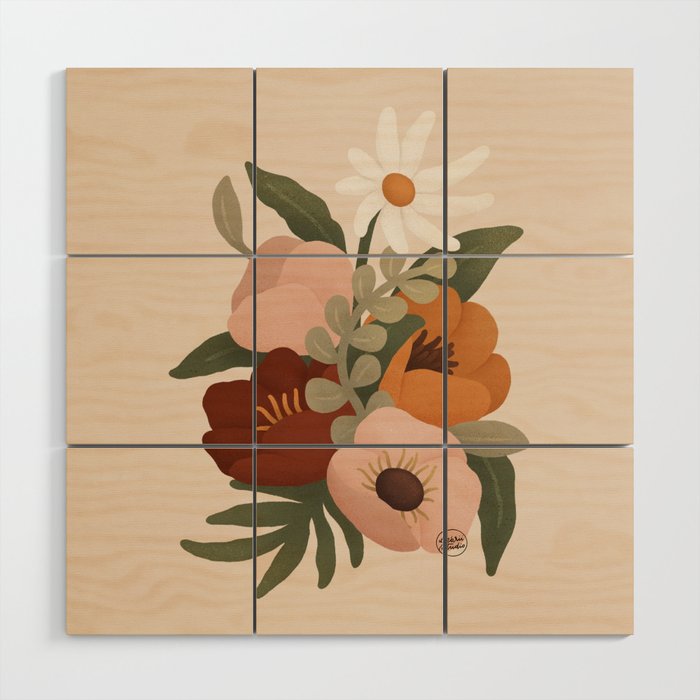 Gloria Floral Wood Wall Art Gallery Image 1