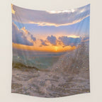 THE STORM | sea | ocean | waves | sky |  seascape | blue | summer | glitter | sparkle | nature Wall Tapestry Gallery Image 4