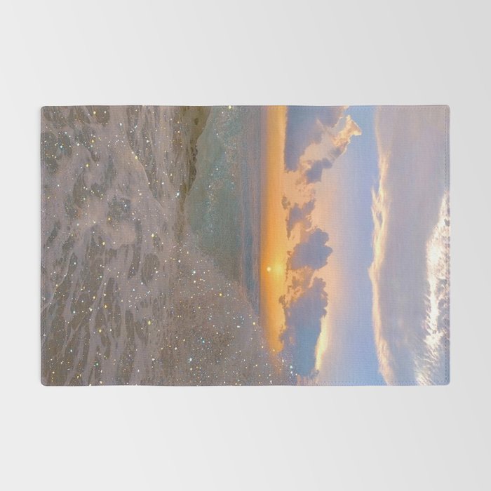 THE STORM | sea | ocean | waves | sky |  seascape | blue | summer | glitter | sparkle | nature Rug Gallery Image 2