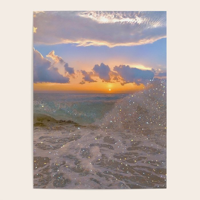THE STORM | sea | ocean | waves | sky |  seascape | blue | summer | glitter | sparkle | nature Poster Gallery Image 4