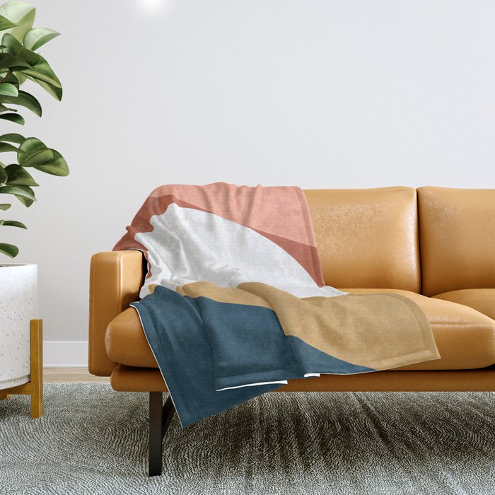 Mid Century Modern Sunset Nº1 Throw Blanket Gallery Image 1