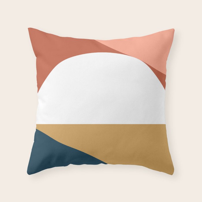 Mid Century Modern Sunset Nº1 Throw Pillow Gallery Image 1