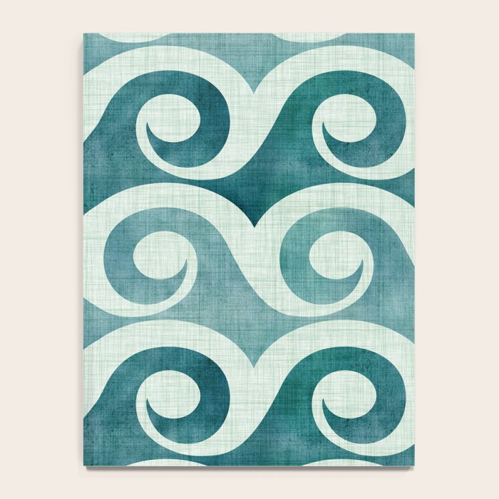 Vintage Waves Tropical Teal Geometric Pattern Notebook Gallery Image 4