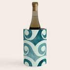 Vintage Waves Tropical Teal Geometric Pattern Wine Chiller Gallery Image 2