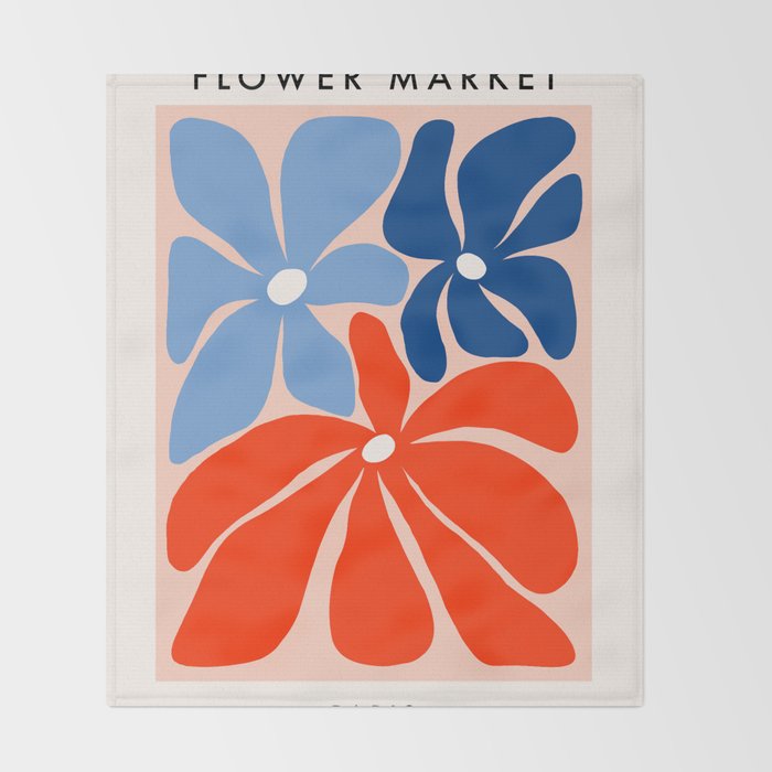 Abstract Matisse Paris Floral Market  Throw Blanket Gallery Image 2